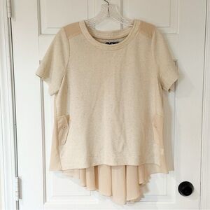 Anthropologie Comme Toi Crème Top S